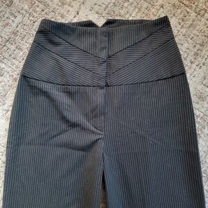 Marianne Pinstripe Wide Leg High Waist Business Casual‎ Crepe Pants Size Small